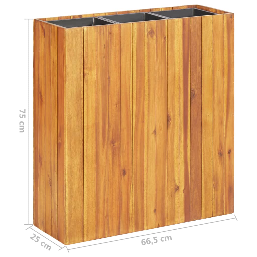 Jardinière surélevée 43,5x43,5x44 cm en bois d'acacia massif