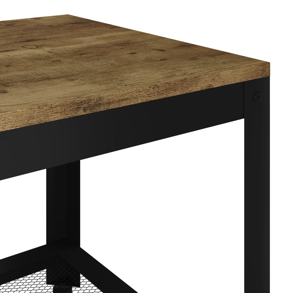 Salontafel 90x45x45 cm MDF en ijzer en zwart