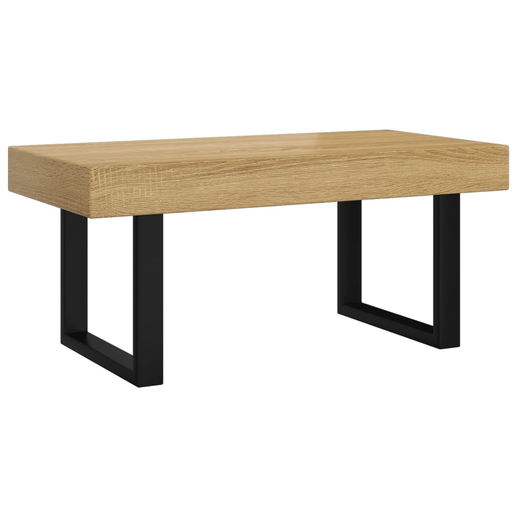 Salontafel 90x45x40 cm MDF en ijzer en zwart