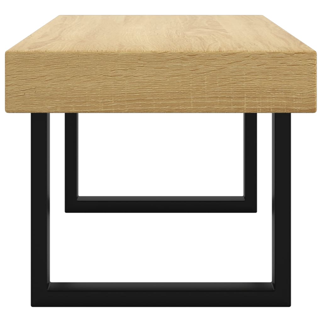 Salontafel 90x45x40 cm MDF en ijzer en zwart