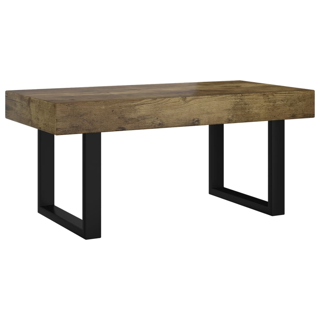 Salontafel 90x45x40 cm MDF en ijzer en zwart