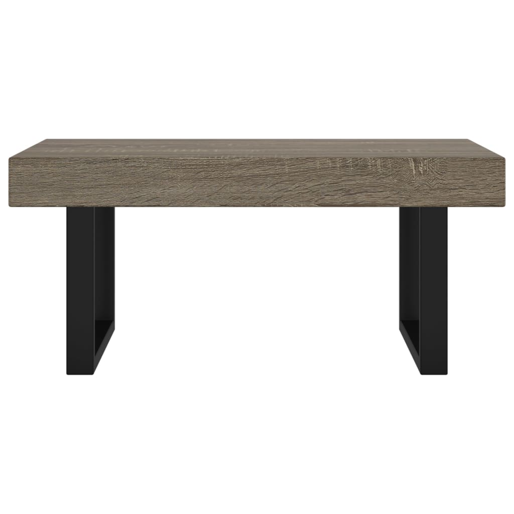 Salontafel 90x45x40 cm MDF en ijzer en zwart