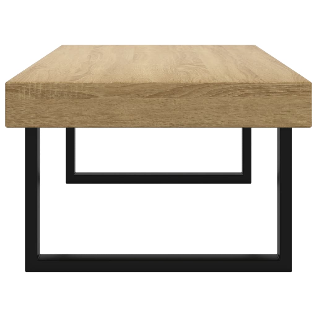 Salontafel 120x60x40 cm MDF en ijzer lichtbruin en zwart