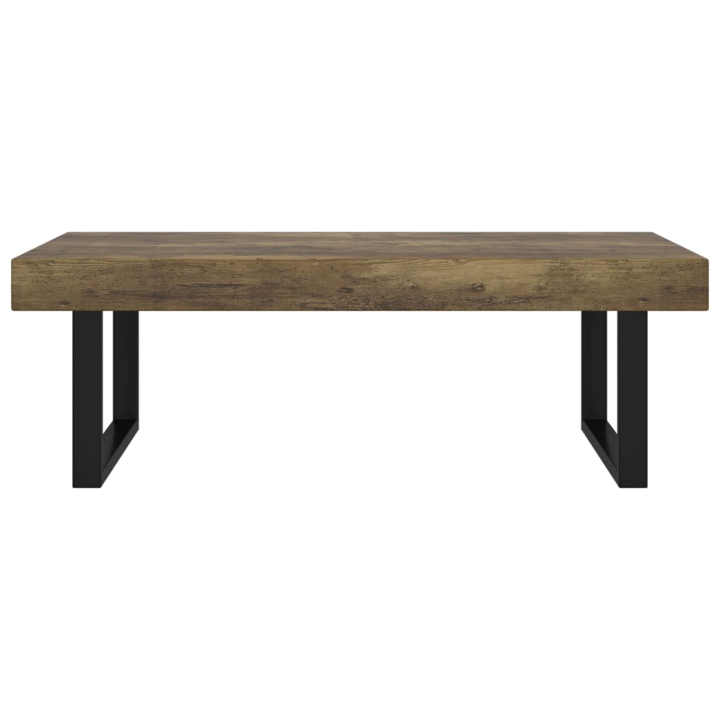 Salontafel 120x60x40 cm MDF en ijzer lichtbruin en zwart