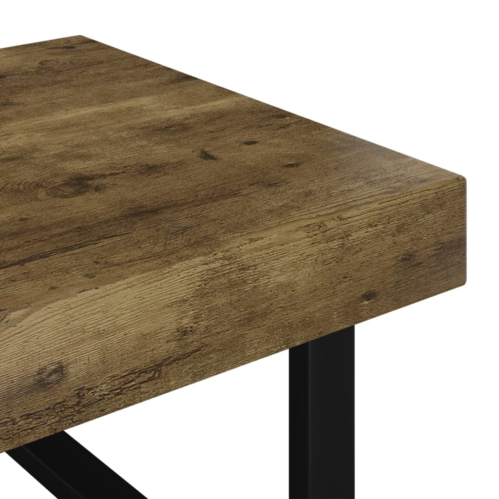 Salontafel 120x60x40 cm MDF en ijzer lichtbruin en zwart