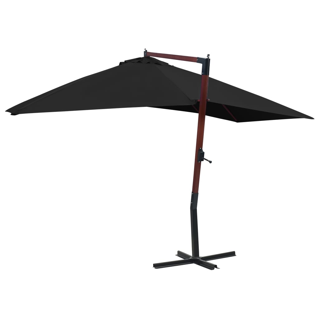 Zweefparasol met houten paal 400x300 cm