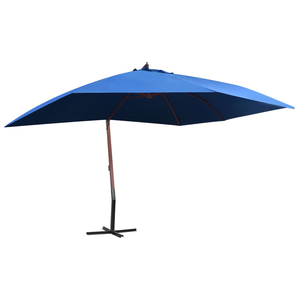 Zweefparasol met houten paal 400x300 cm