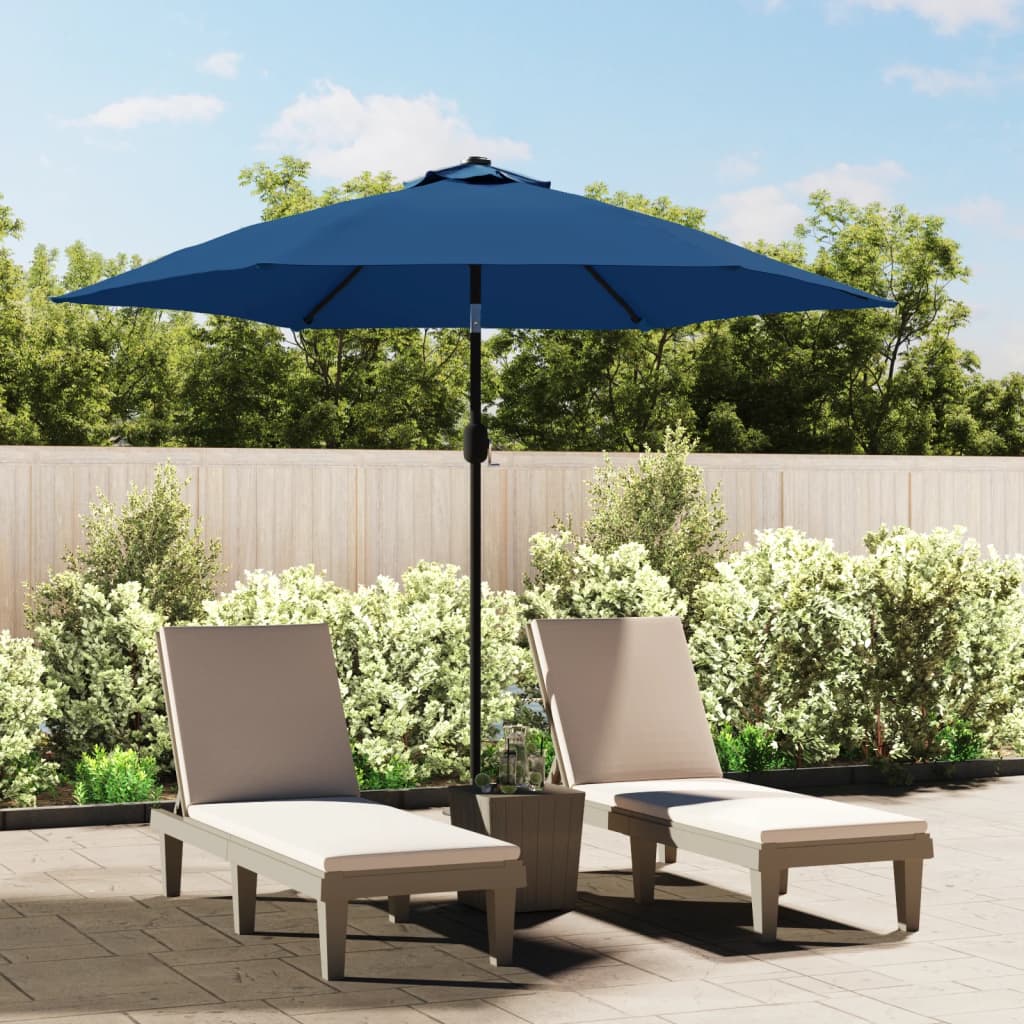 Parasol met metalen paal 300 cm blauw