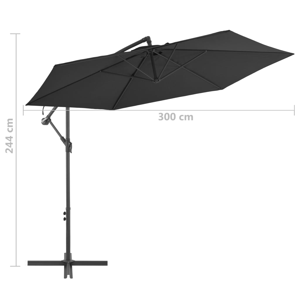 Zweefparasol met aluminium paal 300 cm