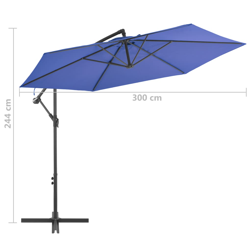 Zweefparasol met aluminium paal 300 cm