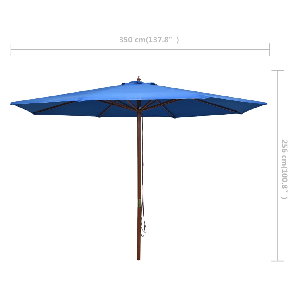 Parasol met houten paal 350 cm