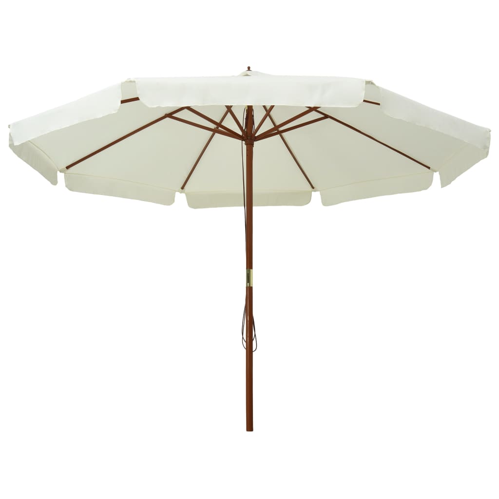 Parasol avec poteau en bois 330 cm couleur terre cuite