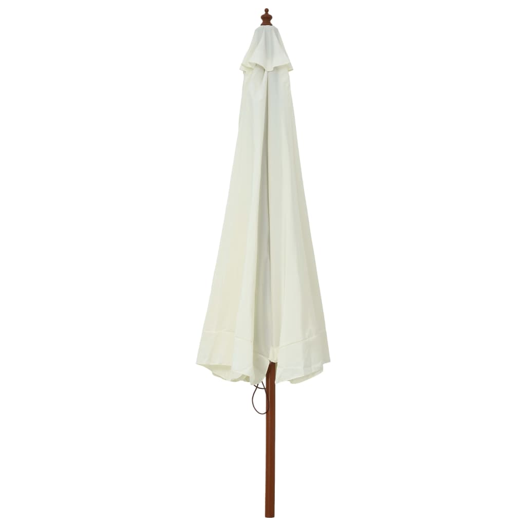 Parasol avec poteau en bois 330 cm couleur terre cuite