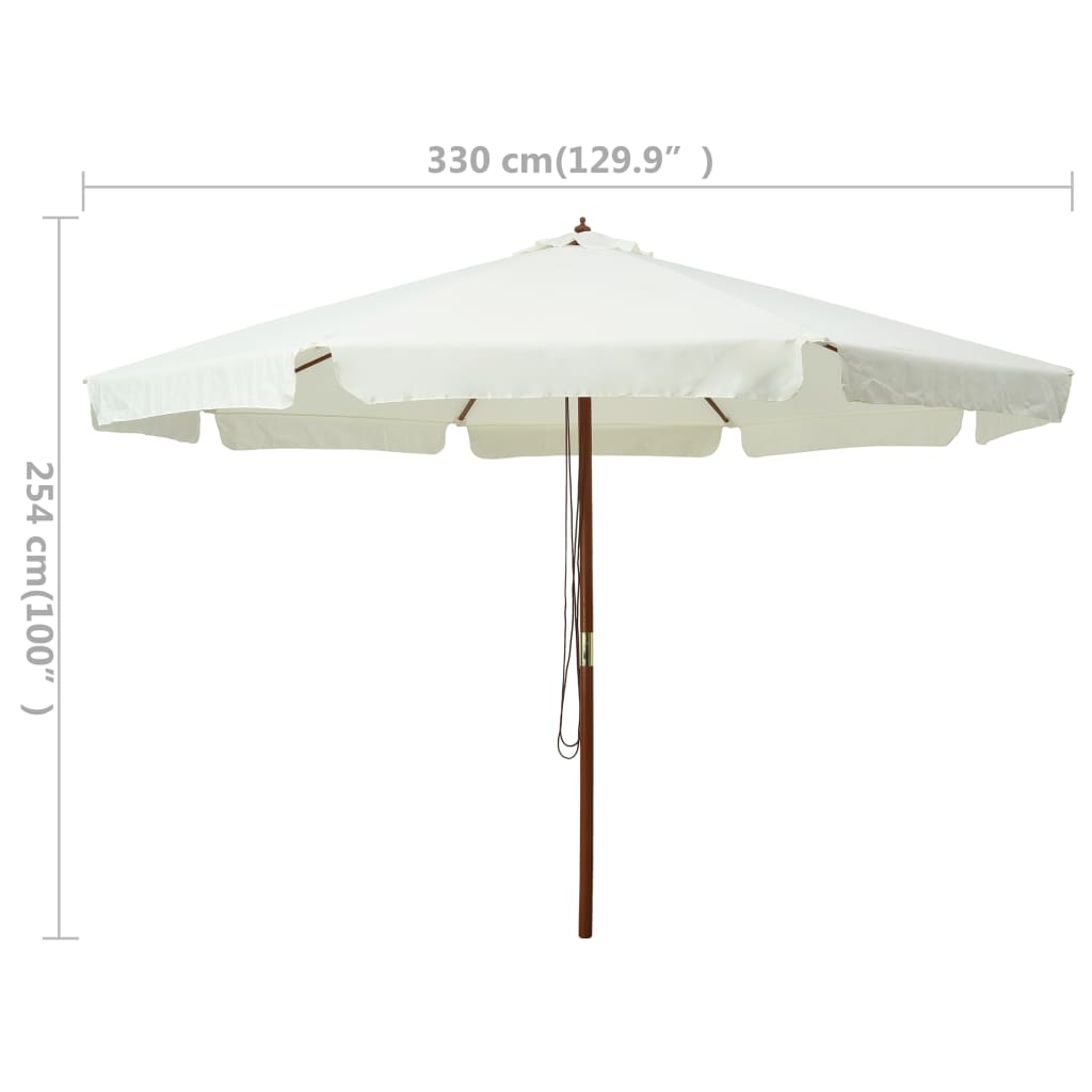 Parasol met houten paal 330 cm