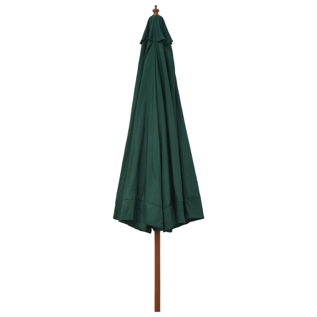 Parasol avec poteau en bois 330 cm couleur terre cuite