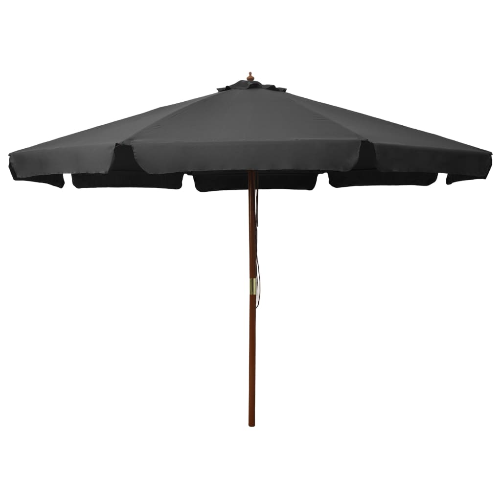 Parasol avec poteau en bois 330 cm couleur terre cuite