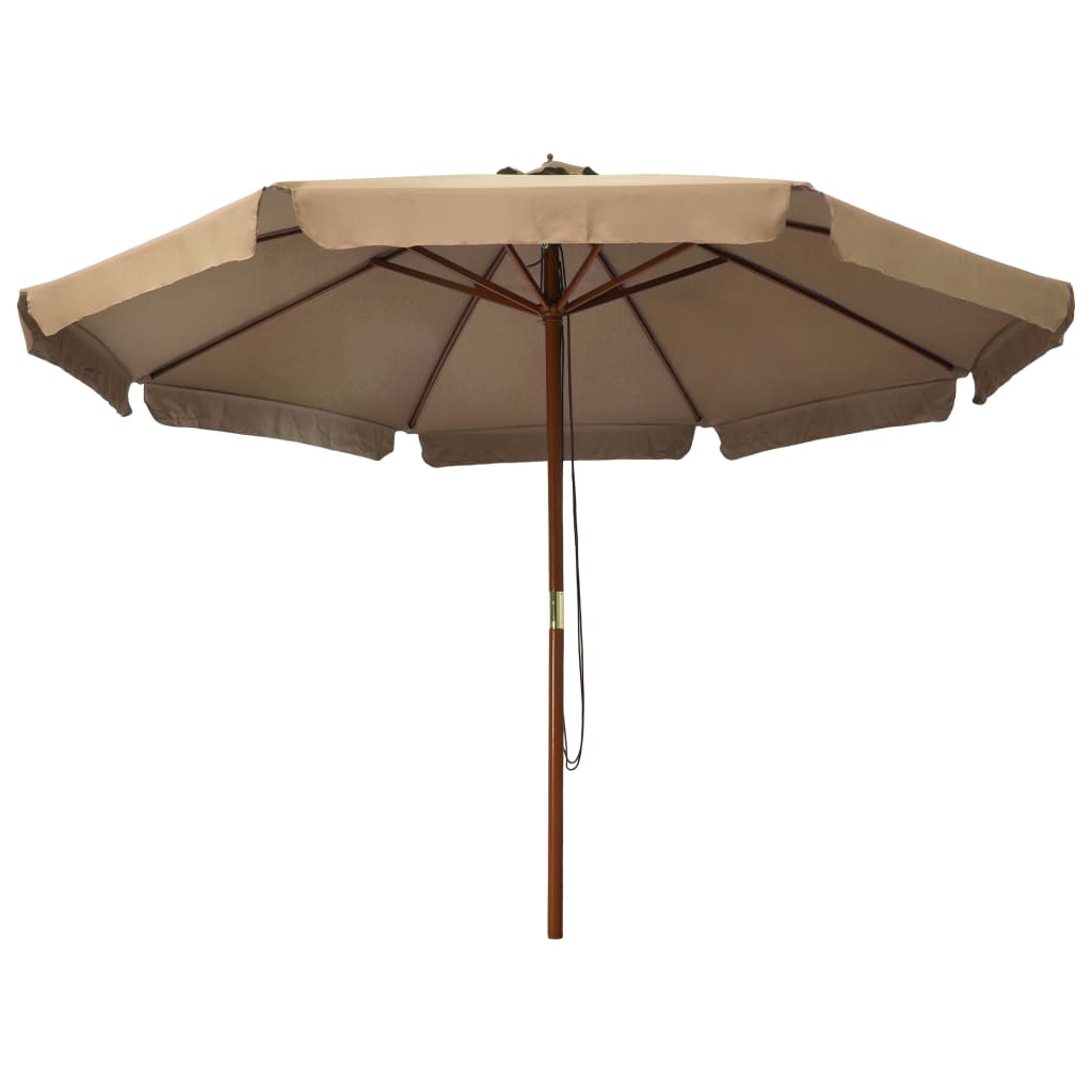 Parasol avec poteau en bois 330 cm couleur terre cuite