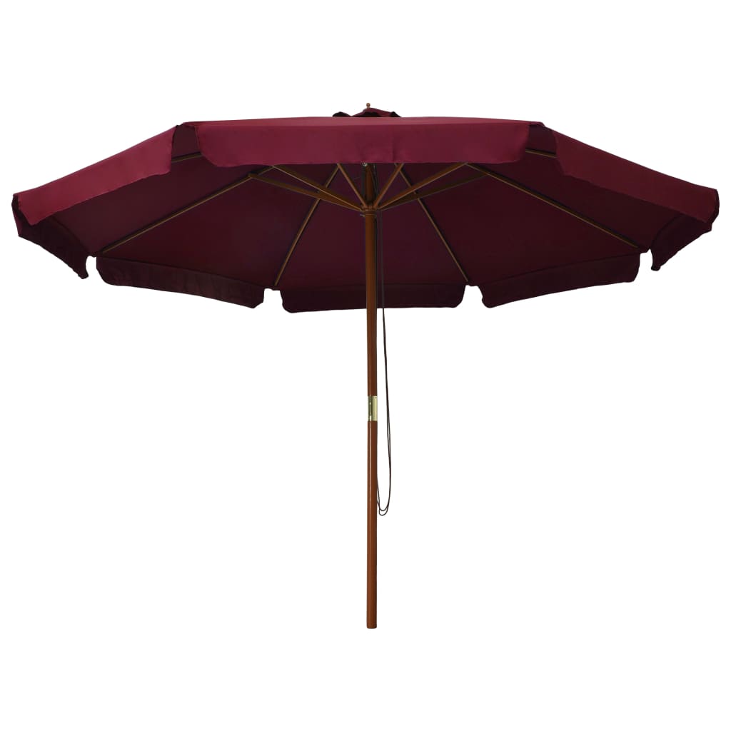 Parasol avec poteau en bois 330 cm couleur terre cuite