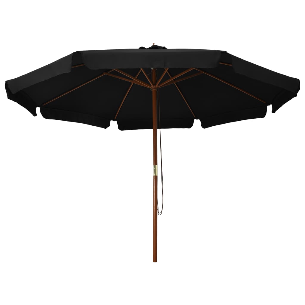 Parasol avec poteau en bois 330 cm couleur terre cuite