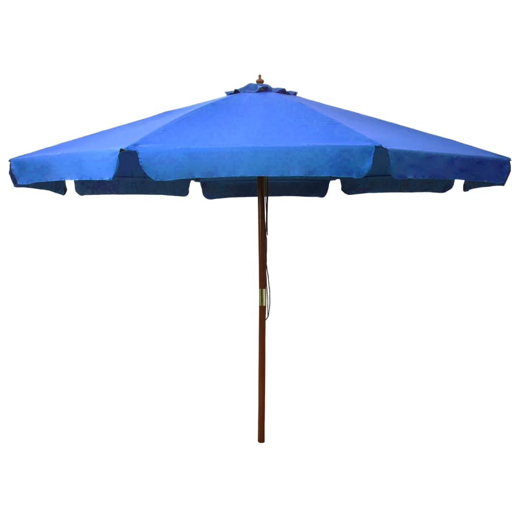 Parasol avec poteau en bois 330 cm couleur terre cuite