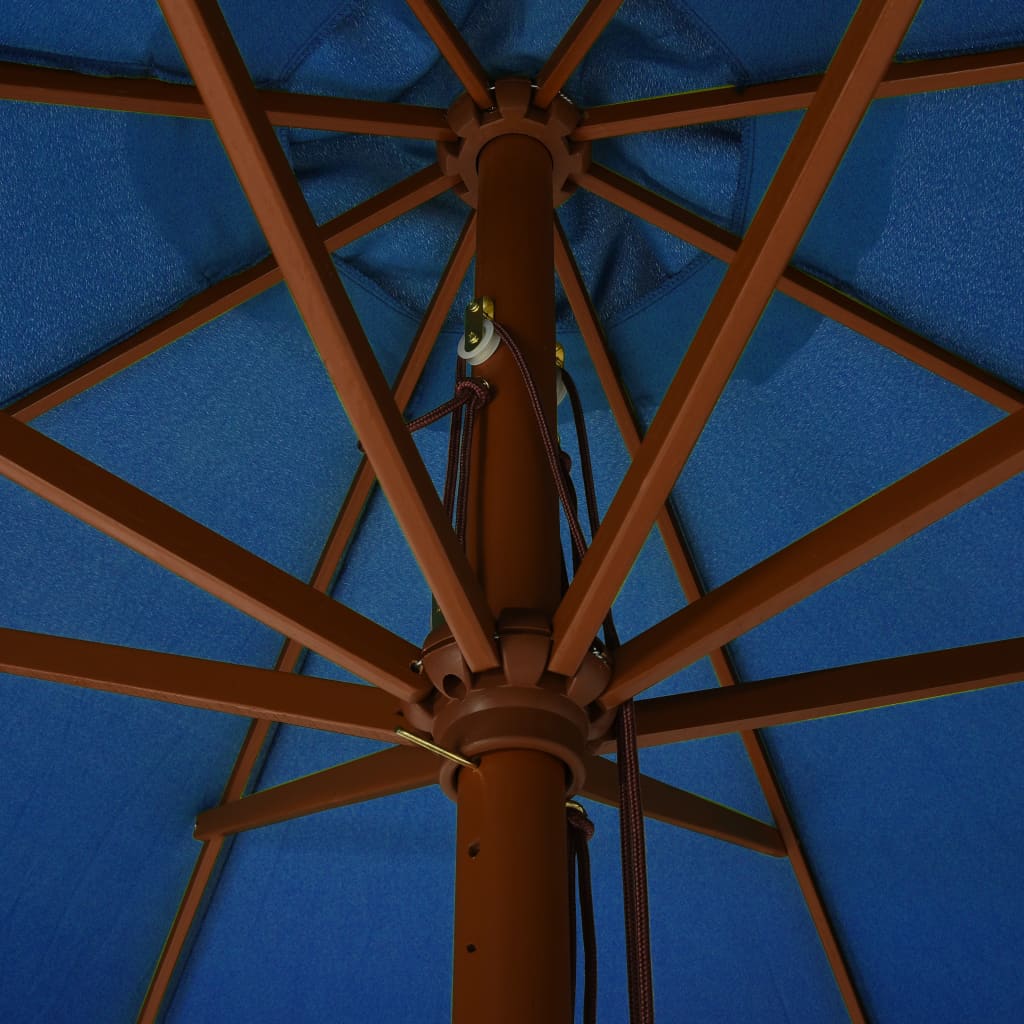 Parasol avec poteau en bois 330 cm couleur terre cuite