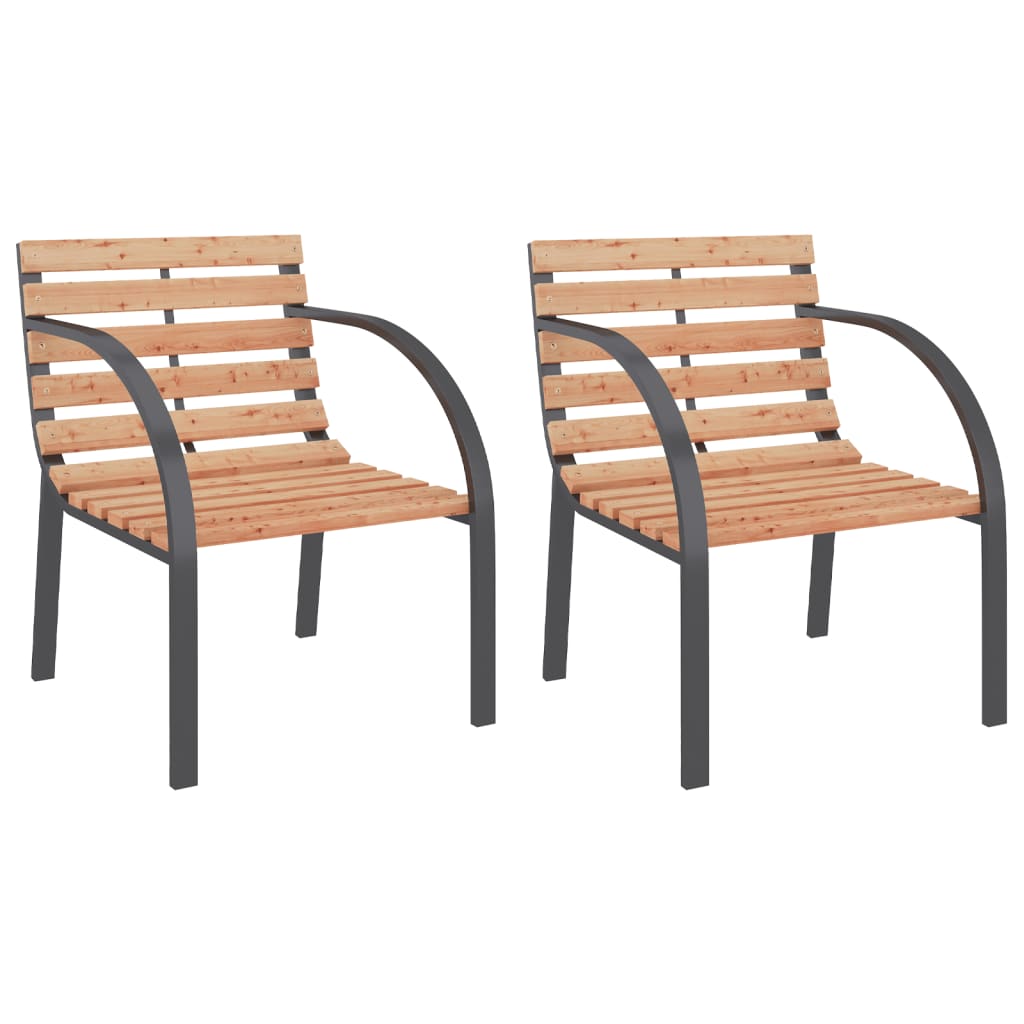 Chaises de jardin 2 pcs bois gris