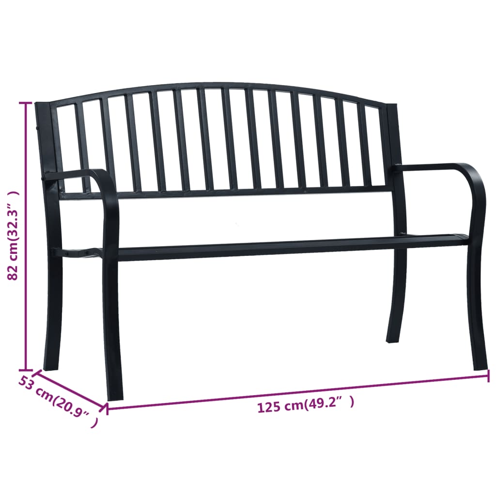 Banc de jardin 125 cm en acier