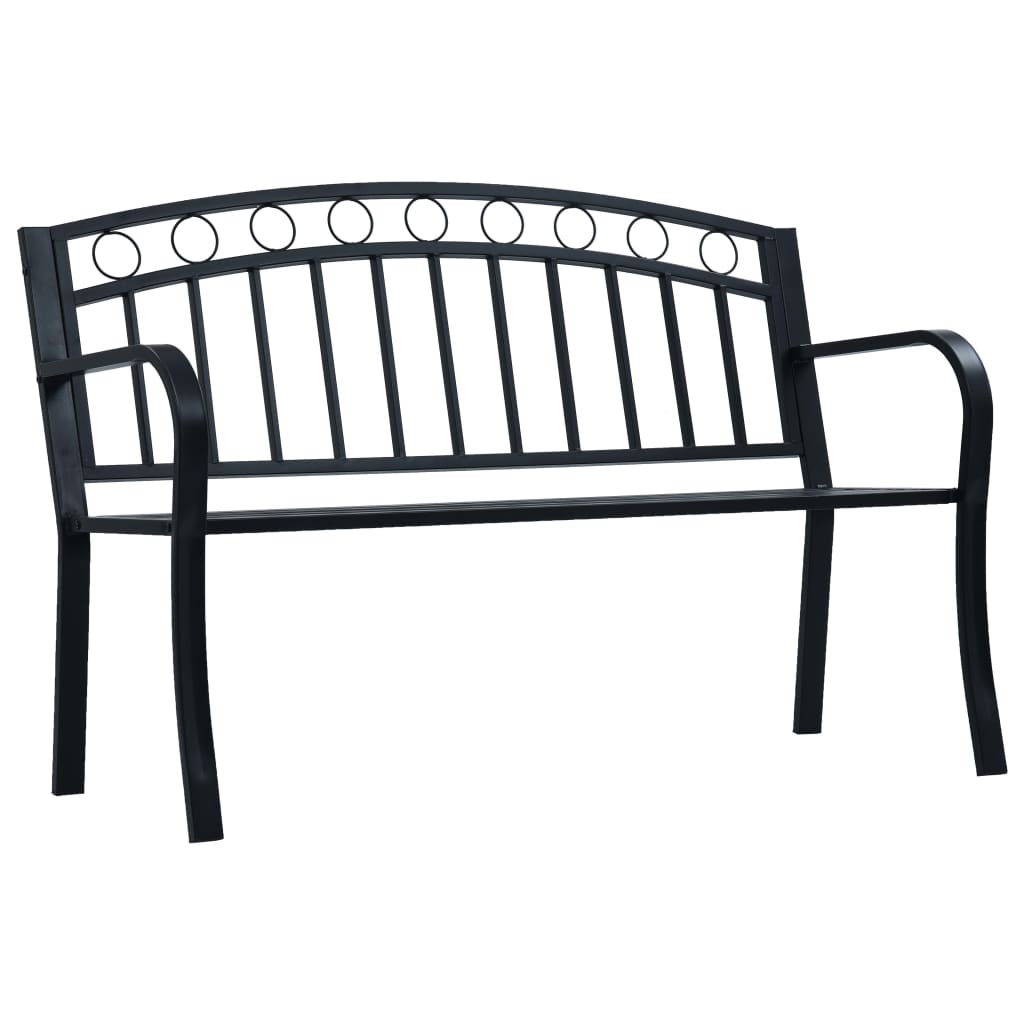 Banc de jardin 125 cm acier noir