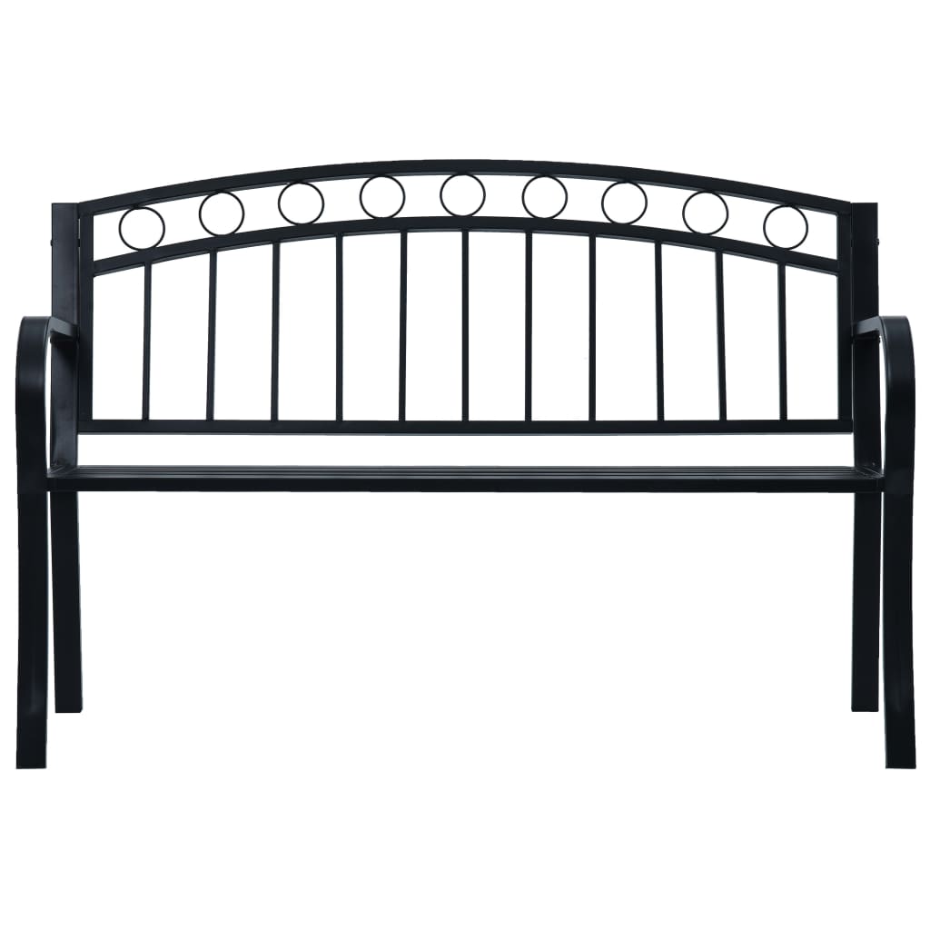 Banc de jardin 125 cm acier noir