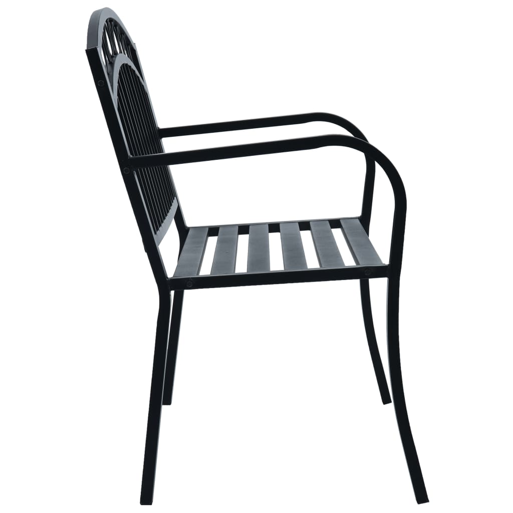 Banc de jardin 125 cm acier noir