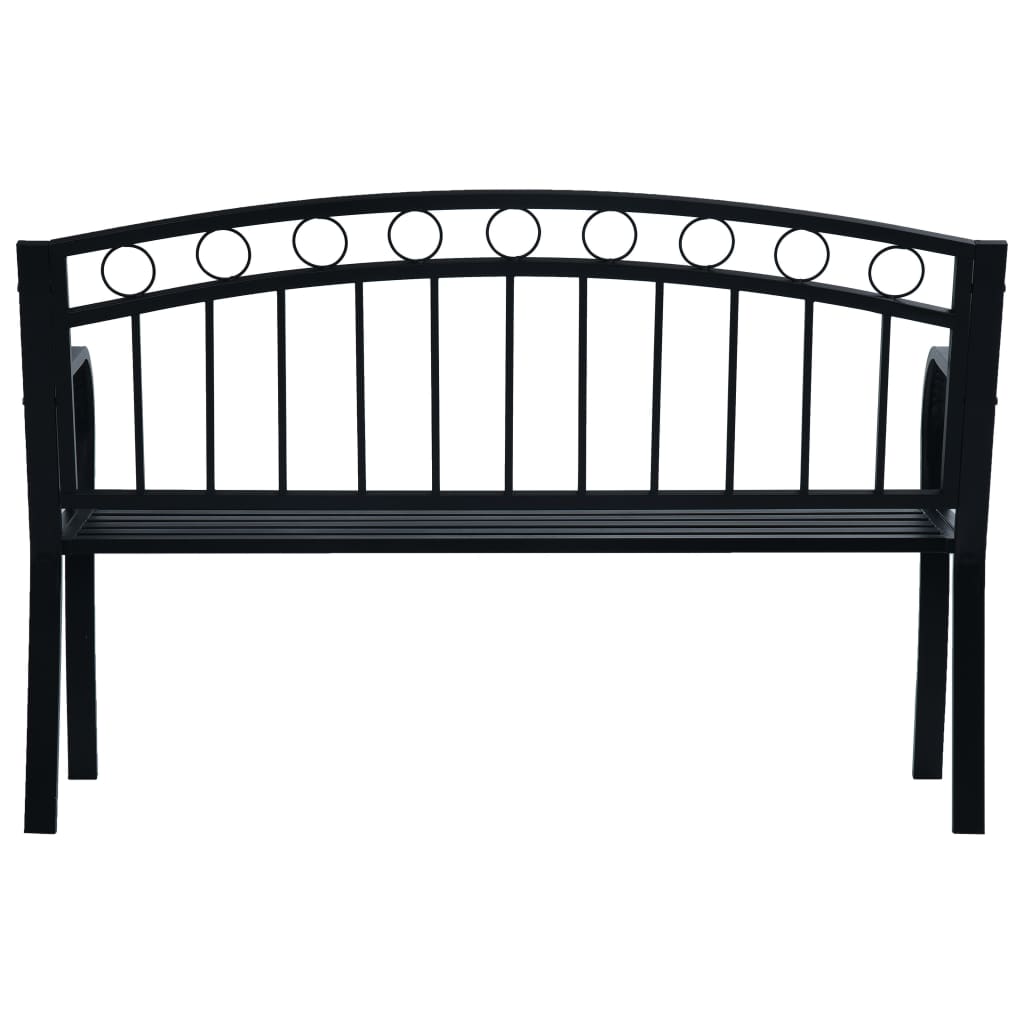 Banc de jardin 125 cm acier noir