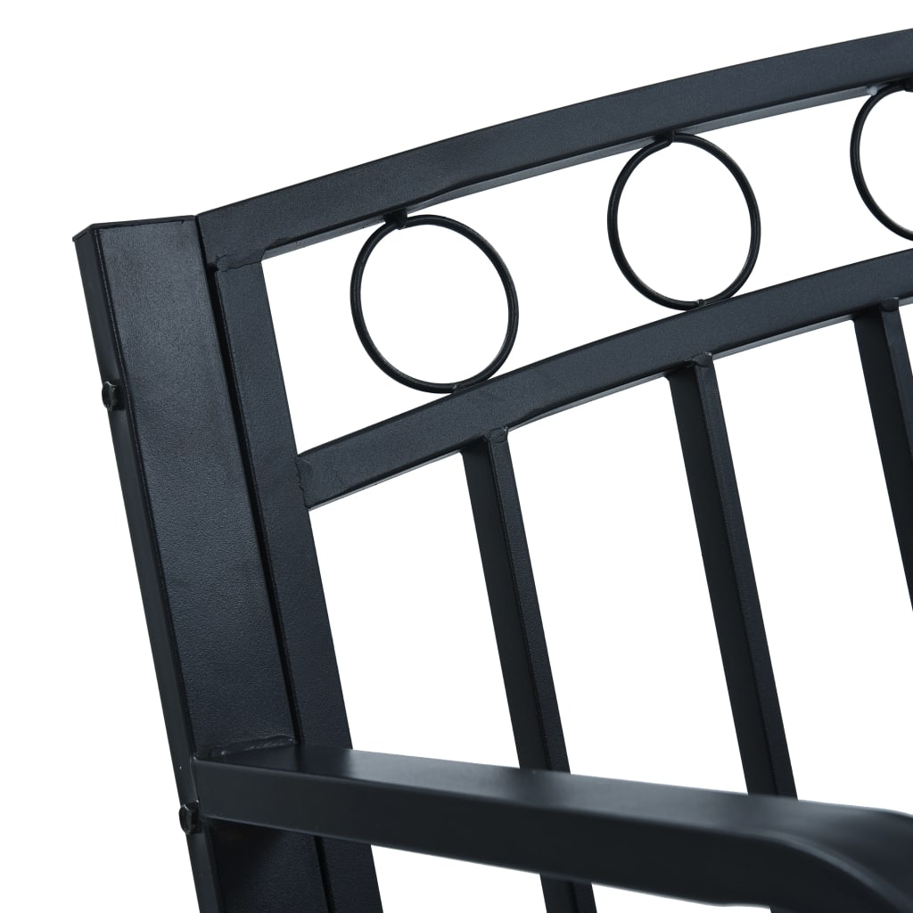 Banc de jardin 125 cm acier noir