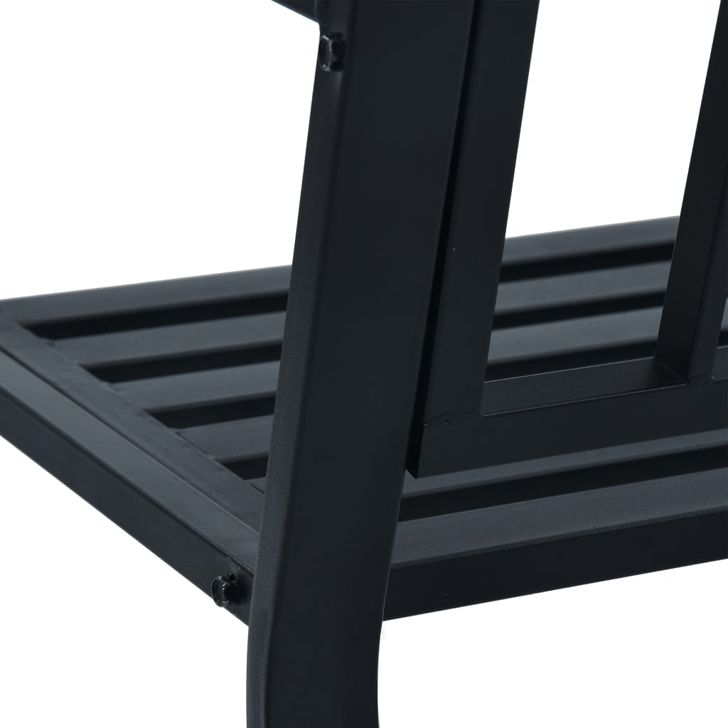 Banc de jardin 125 cm acier noir