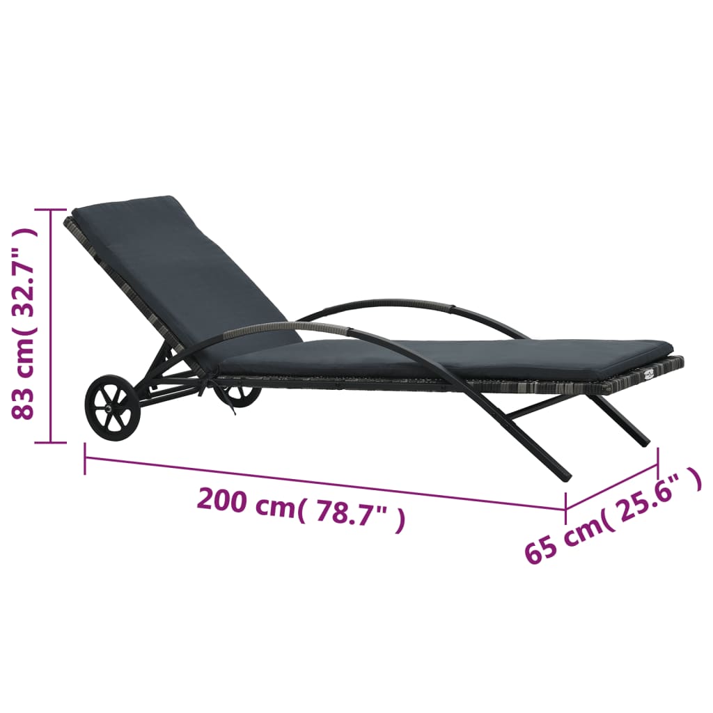 Transats avec table en poly rotin