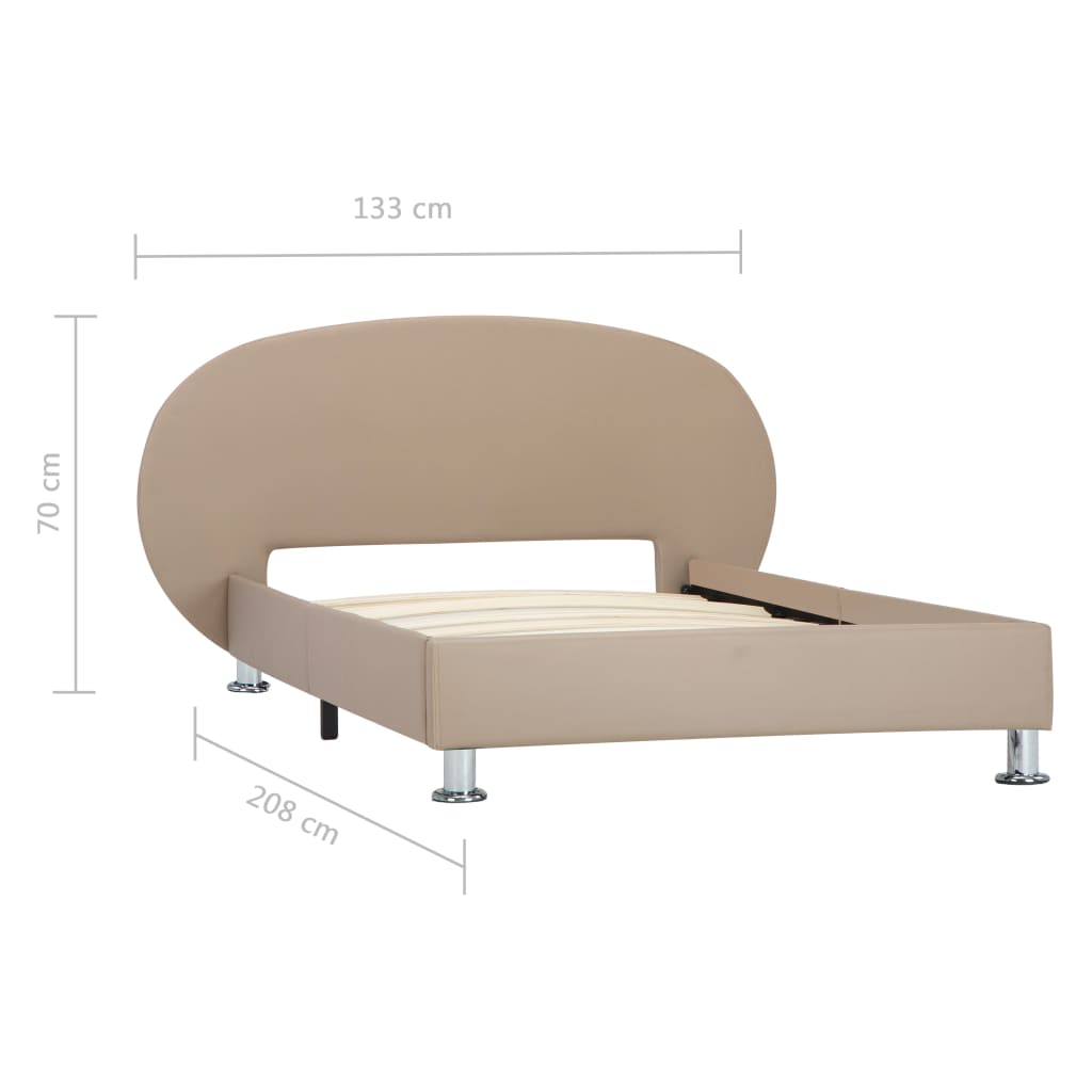 Bedframe kunstleer cappuccino 100x200 cm