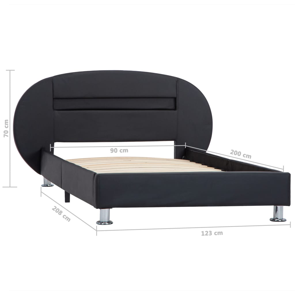 Bedframe met LED kunstleer 90x200 cm