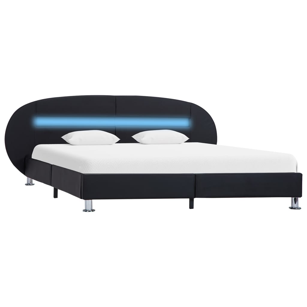 Bedframe met LED kunstleer 90x200 cm