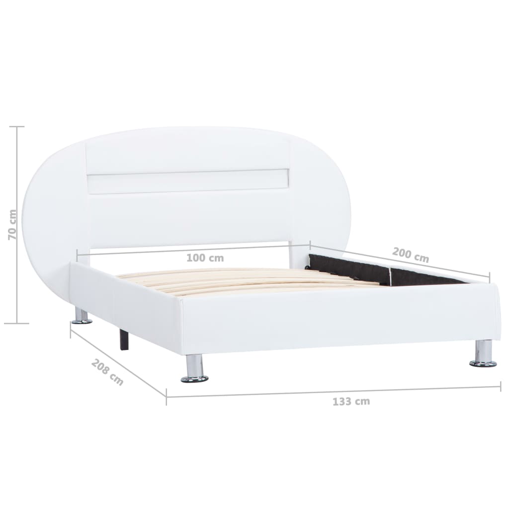 Bedframe met LED kunstleer 90x200 cm