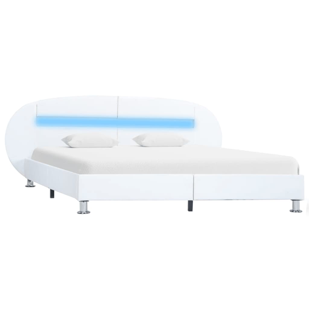 Bedframe met LED kunstleer 90x200 cm