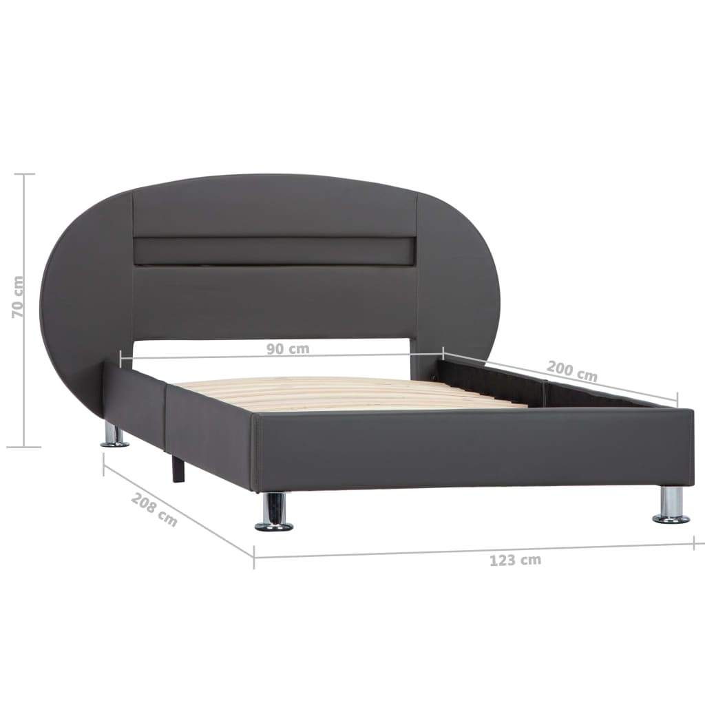 Bedframe met LED kunstleer 90x200 cm