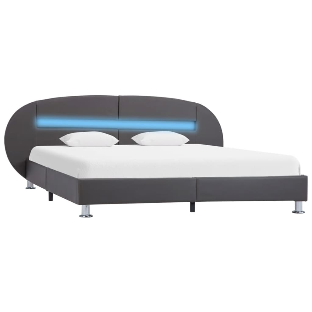 Bedframe met LED kunstleer 90x200 cm