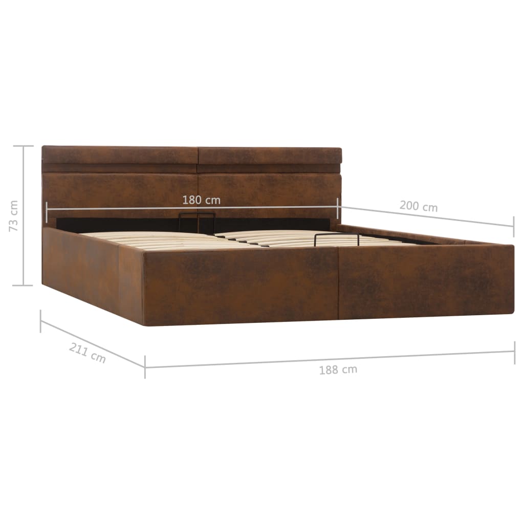 Bedframe met opslag en LED kunstleer cappuccino 100x200 cm