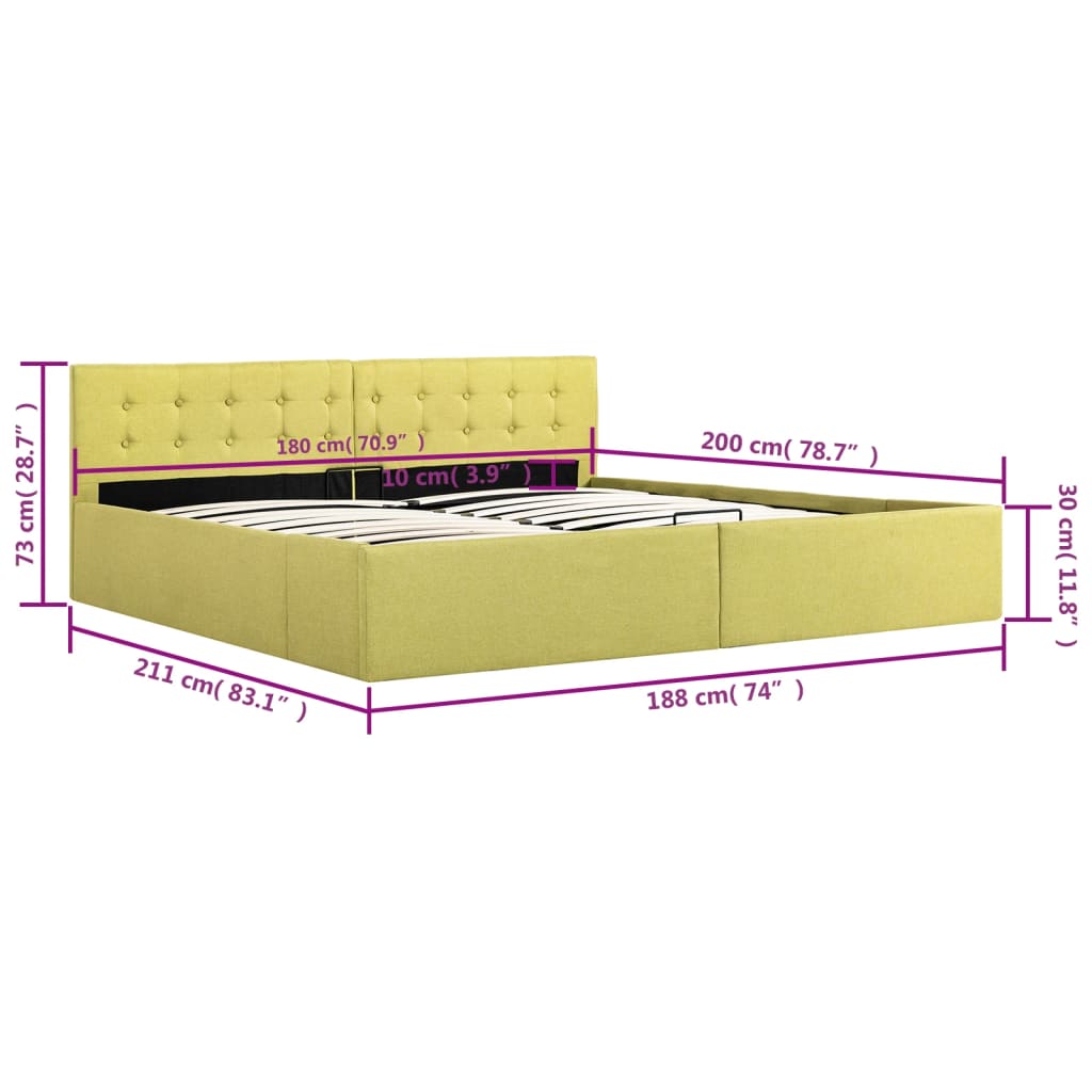 Bedframe met hydraulische opslag stof 180x200 cm