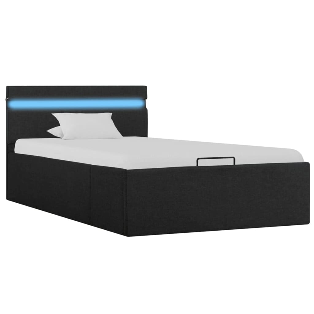 Bedframe met opslag en LED stof 90x200 cm