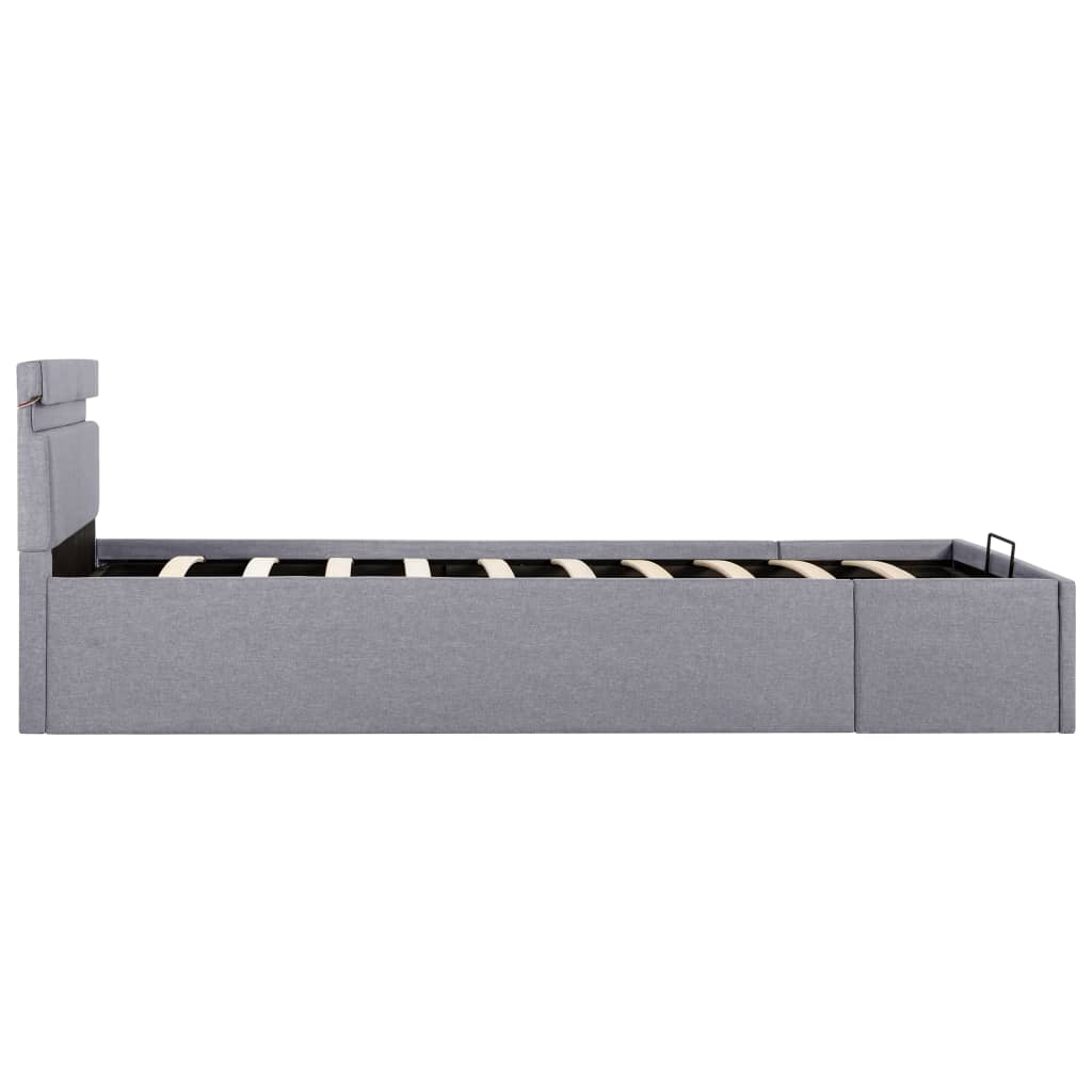 Cadre de lit avec rangement hydraulique et tissu LED 120x200 cm