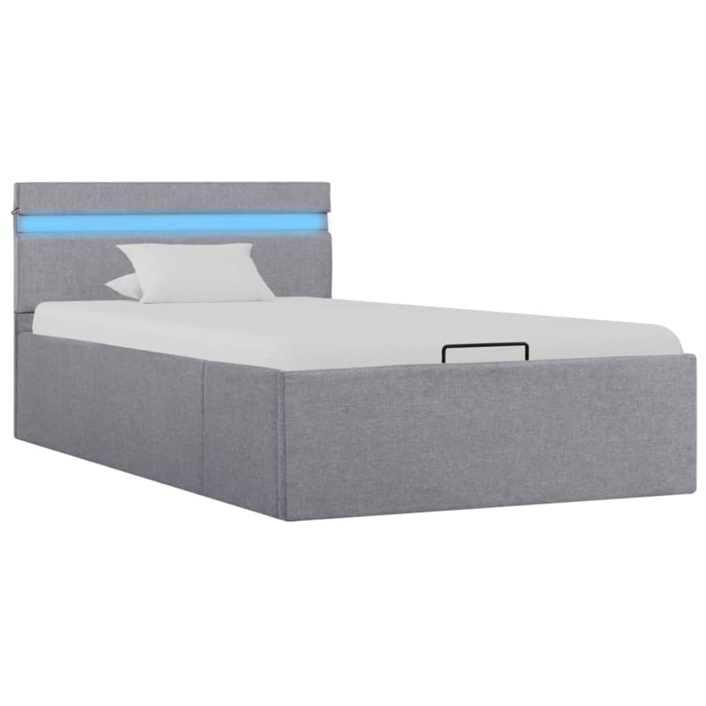 Bedframe met opslag en LED stof 90x200 cm