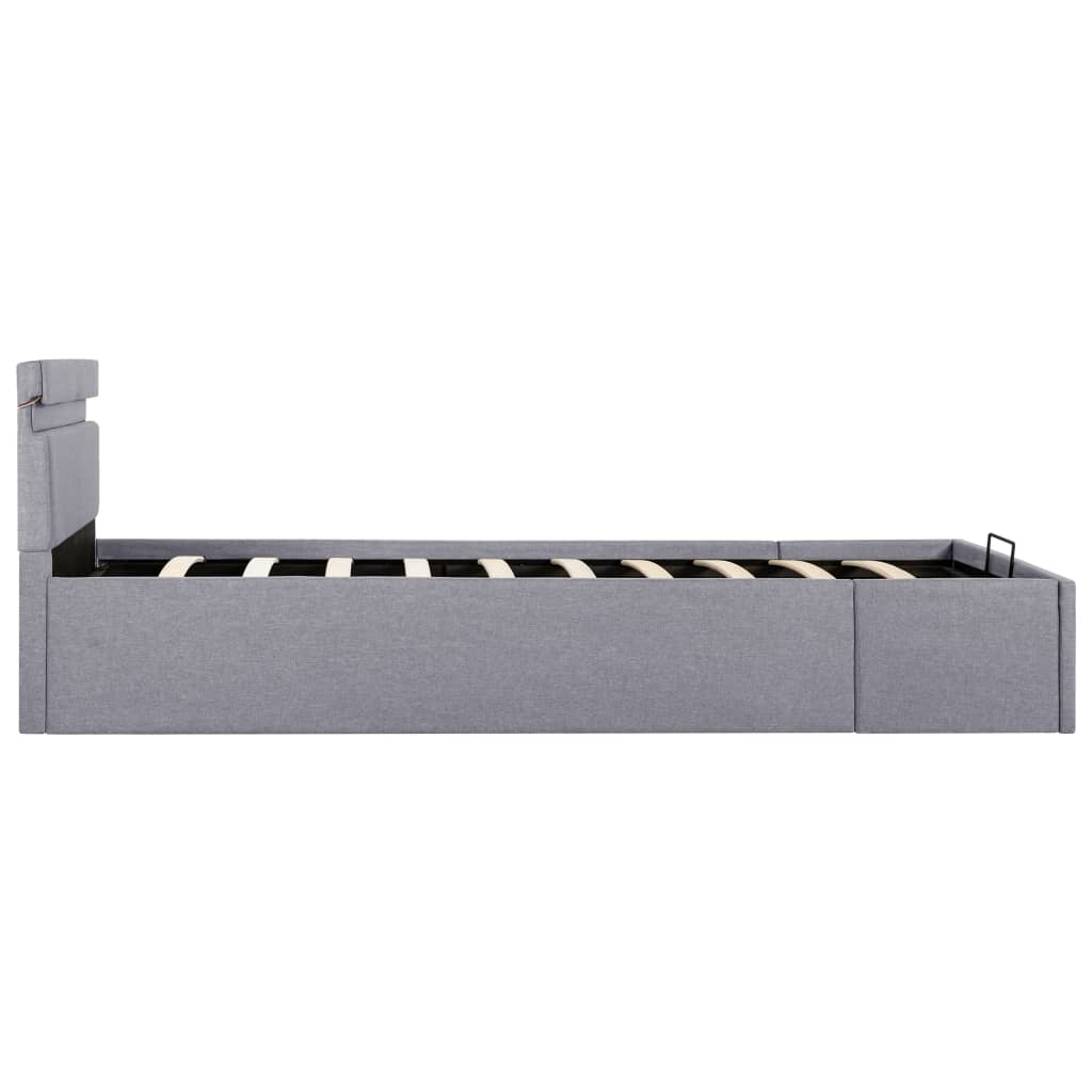 Bedframe met hydraulische opslag en LED stof 120x200 cm