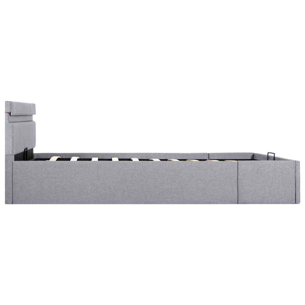 Cadre de lit avec rangement hydraulique et tissu LED 120x200 cm