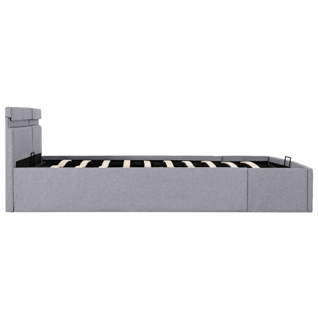 Cadre de lit avec rangement hydraulique et tissu LED 120x200 cm