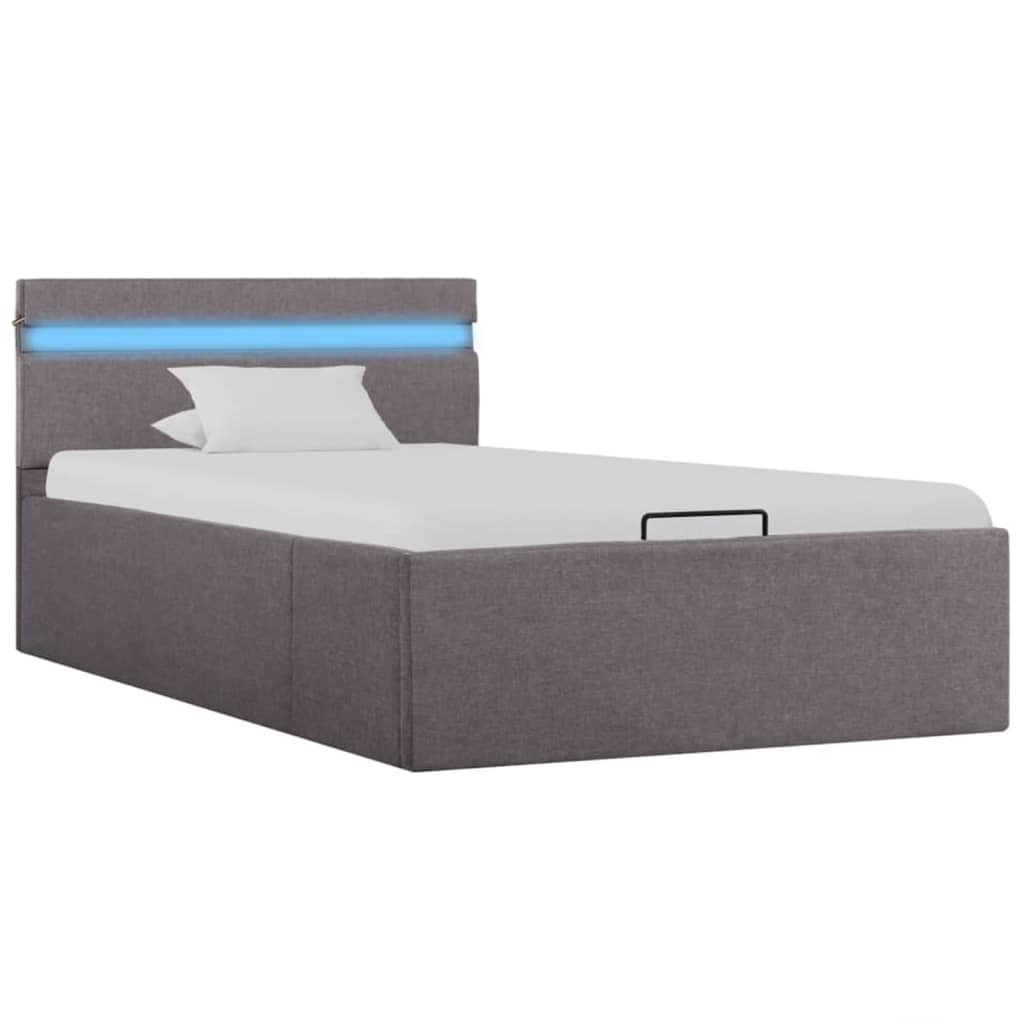 Bedframe met opslag en LED stof 90x200 cm